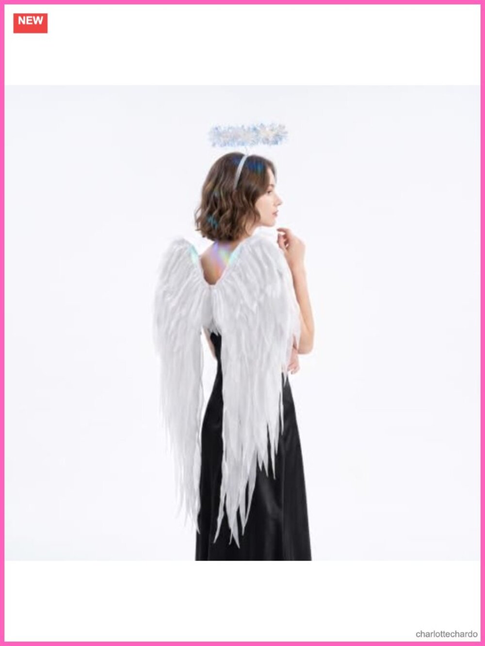Chiffon Angel Wings and Halo Headband Set Women Costume Accessory